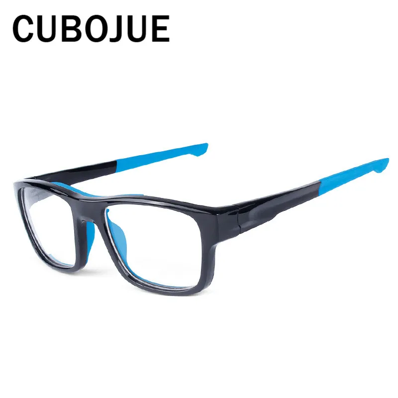 Cubojue TR90 спортивные очки кадр Для мужчин Для женщин анти-шок очки человека градусов рецептурная оптика мужские баскетбольные Футбол - Цвет оправы: shiny black blue
