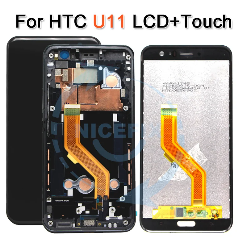 Для 5," htc U11 ЖК-дисплей Дисплей кодирующий преобразователь сенсорного экрана в сборе с рамкой Запчасти для авто 2560*1440 для htc U-3w U-1w U-3u ЖК-дисплей