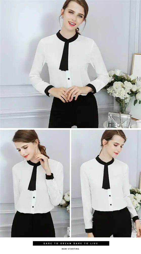 Женская рубашка 2019 осенние женские блузки однотонные шифоновые рубашки с