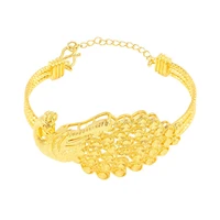 phoenix patterned bridal jewelry yellow gold filled womens cuff bangle bracelet