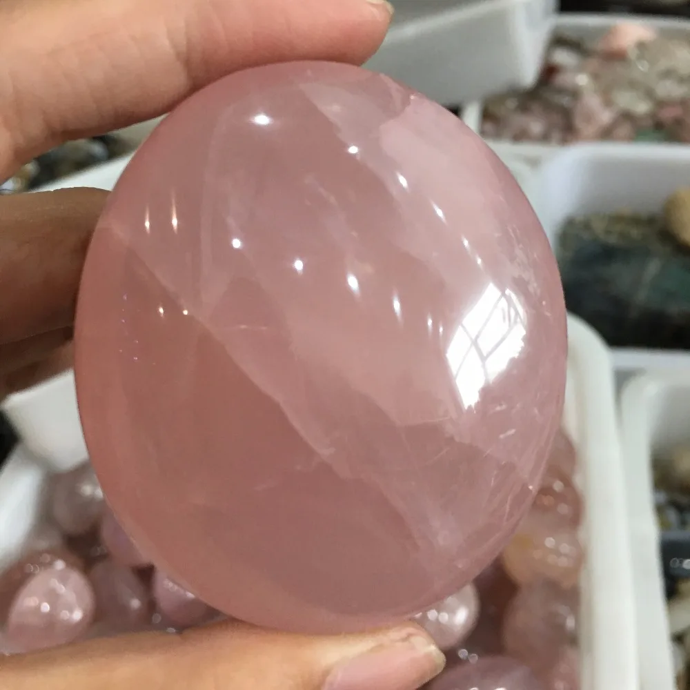 Натуральный розовый кристалл драгоценный камень полировка оригинальное лечение