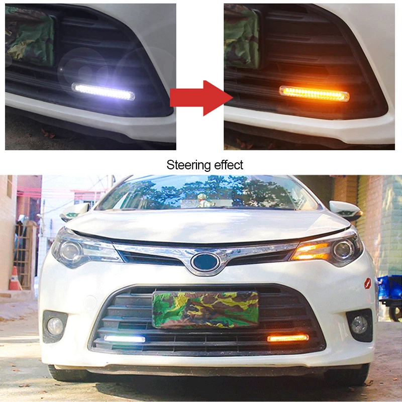 12V автомобильный светодиодный Габаритные огни течет сигнальные лампы Авто DRL