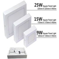 30pcslot no cut ceiling 9w cold white surface mounted led downlight square panel light spot down lamp ac110v 220v driver