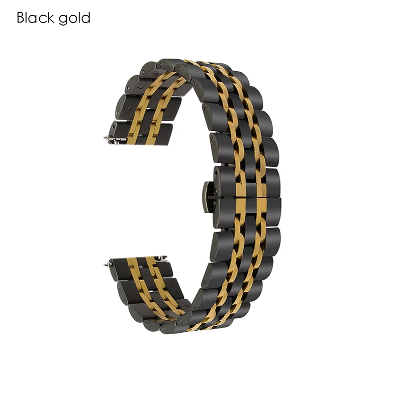 Black gold Металлический ремешок для Xiaomi Huami Amazfit GTR 47 мм 42 мм браслет из нержавеющей стали для Amazfit Bip lite/Stratos 2 2 S/Pace Band - Цвет ремешка: Black gold