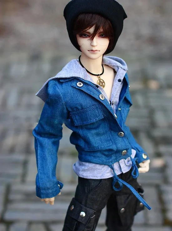 Красивая джинсовая куртка + серая рубашка 1/3 1/4 MSD SD17 Uncle BJD Doll Clothes Customized CMB1|sd clothes|bjd