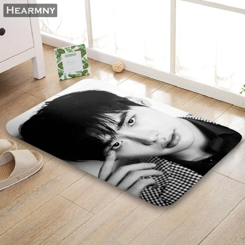 Коврик Custom Lee Jong Suk для пола/ванной/кухни/пляжа из фланели, спонжевой ткани, с 3D-печатью и пышным декором для спальни.