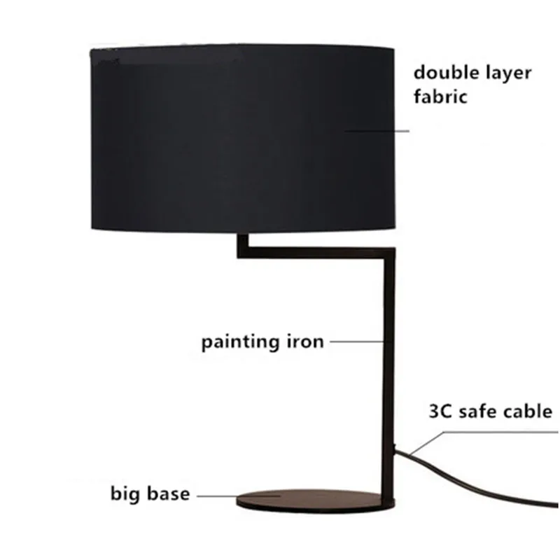 Фумат Современные настольные лампы для спальни прикроватная настольная лампа