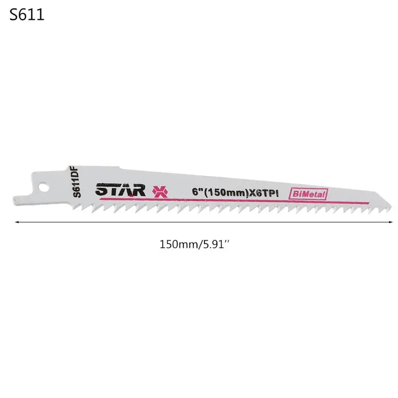 

Bi-Metal S611DF 150mm 6" Reciprocating Saw Blade Effective For Cutting Wood Woodworking