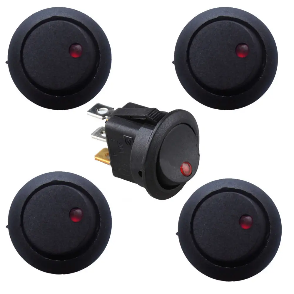 EE support 5 шт. 12 В круглый тумблер точечный лодочный цвет светодиодный переключатель