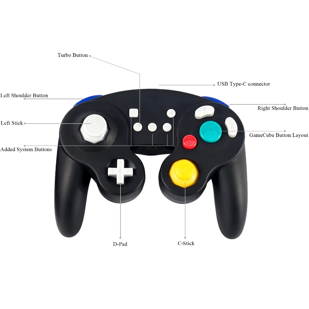 EXLENE Bluetooth беспроводной контроллер Gamecube для Nintendo Switch перезаряжаемый управление