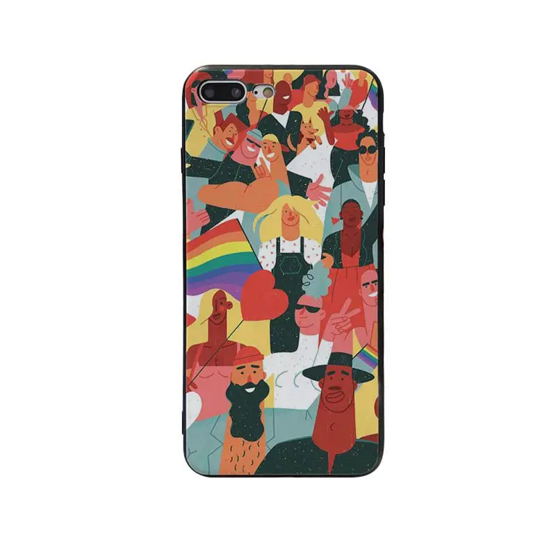 Гей лесбиянок ЛГБТ Радуга Прайд арт Топ детальный популярный чехол для телефона