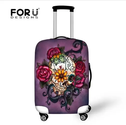 XD1091 FORUDESIGNS, защитный чехол для путешествий, пылезащитный чехол с черепом для 18-28 дюймов, чехол, эластичное водонепроницаемое покрытие чемодана - Цвет: XD1091