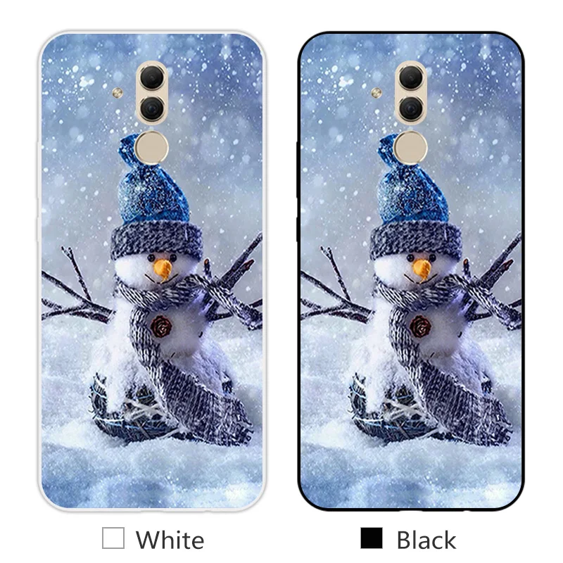 for Huawei Mate 20 Lite / SNE-AL00 Back Black Matte 6.3&quot MaiMang 7 Clear TPU Silicone Christmas Season Design Case | Мобильные