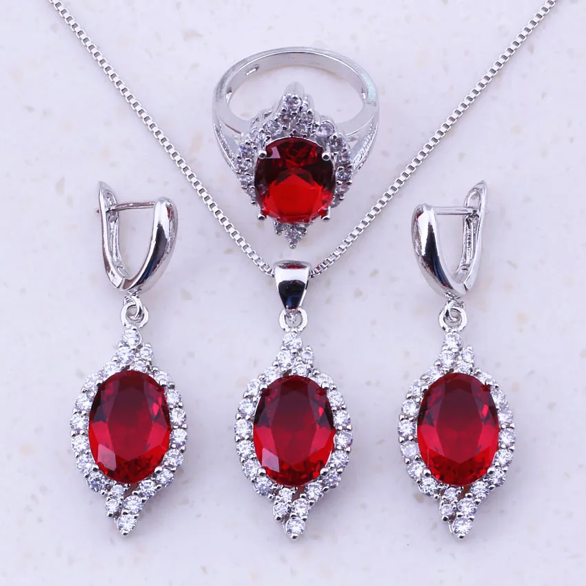 Женский ювелирный комплект из серебра 925 пробы с белым цирконом | Украшения и