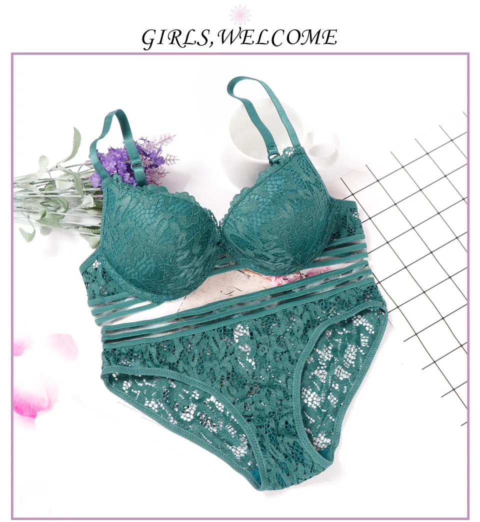 Нижнее белье, пуш-ап, ансамбль, soutien gorge culotte, кружевное нижнее белье, lenceria ropa, внутренняя чашка AB размера плюс, сексуальный комплект без косточек