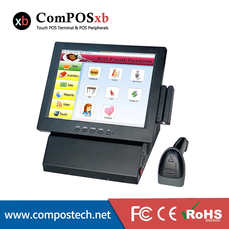 Простой в использовании 12 дюймовый Pos терминал с сенсорным экраном POS терминал/Pos