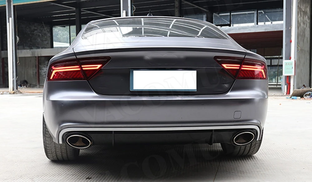PP рассеиватель задней губы спойлер для Audi A7 спортивные RS7 Стиль Автомобильная защита Бампера