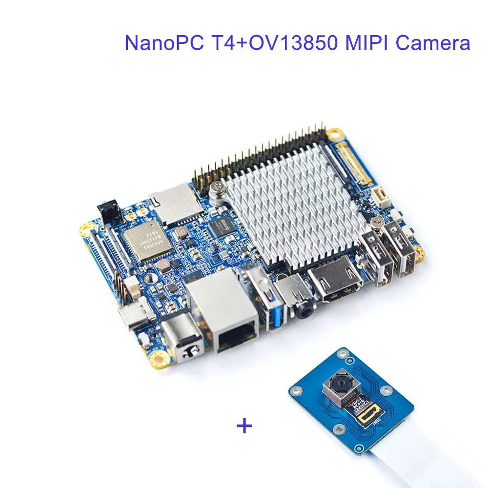 Комплект 3 NanoPC T4 с открытым исходным кодом RK3399 ARM макетная плата DDR3 ОЗУ 4 Гб Гбит/с Ethernet, Поддержка Android 8,1 Ubuntu, AI и глубокого обучения - Комплект: Комплект 3
