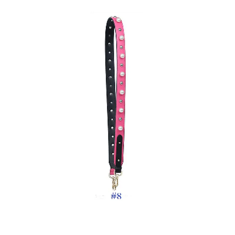 123 см кожаный плечевой ремень с жемчужинами и заклепками, Женский Регулируемый Ремень Через Плечо, сумка с ручкой, аксессуар - Цвет: 8