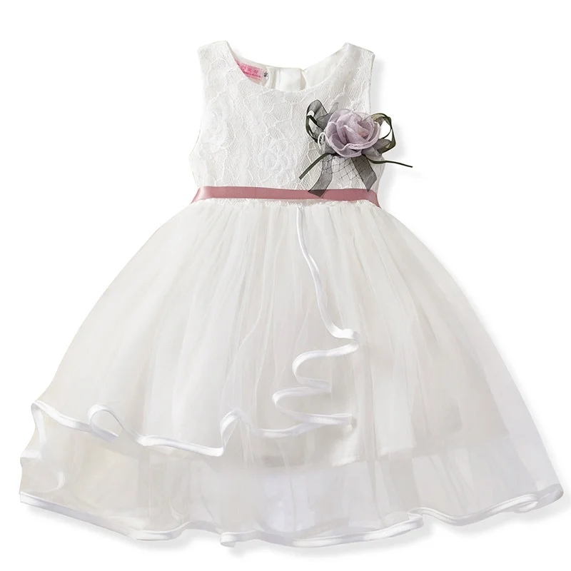 As Picture Платья для малышек детская одежда с цветочным мотивом для девочек; шифоновое бальное платье с кружевом и вышивкой платье на крестины для девочек многослойная Пышная юбка одежда Smash - Цвет: As Picture