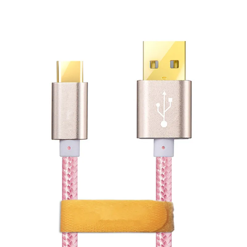 Тип usb C кабель для samsung S8 Xiaomi Mi5 huawei P10 P9 Nexus LG Тип usb-C Зарядное устройство, кабель для зарядки, быстрая зарядка, 2 M 3M usb кабель для передачи данных Шнур - Цвет: Rosegold