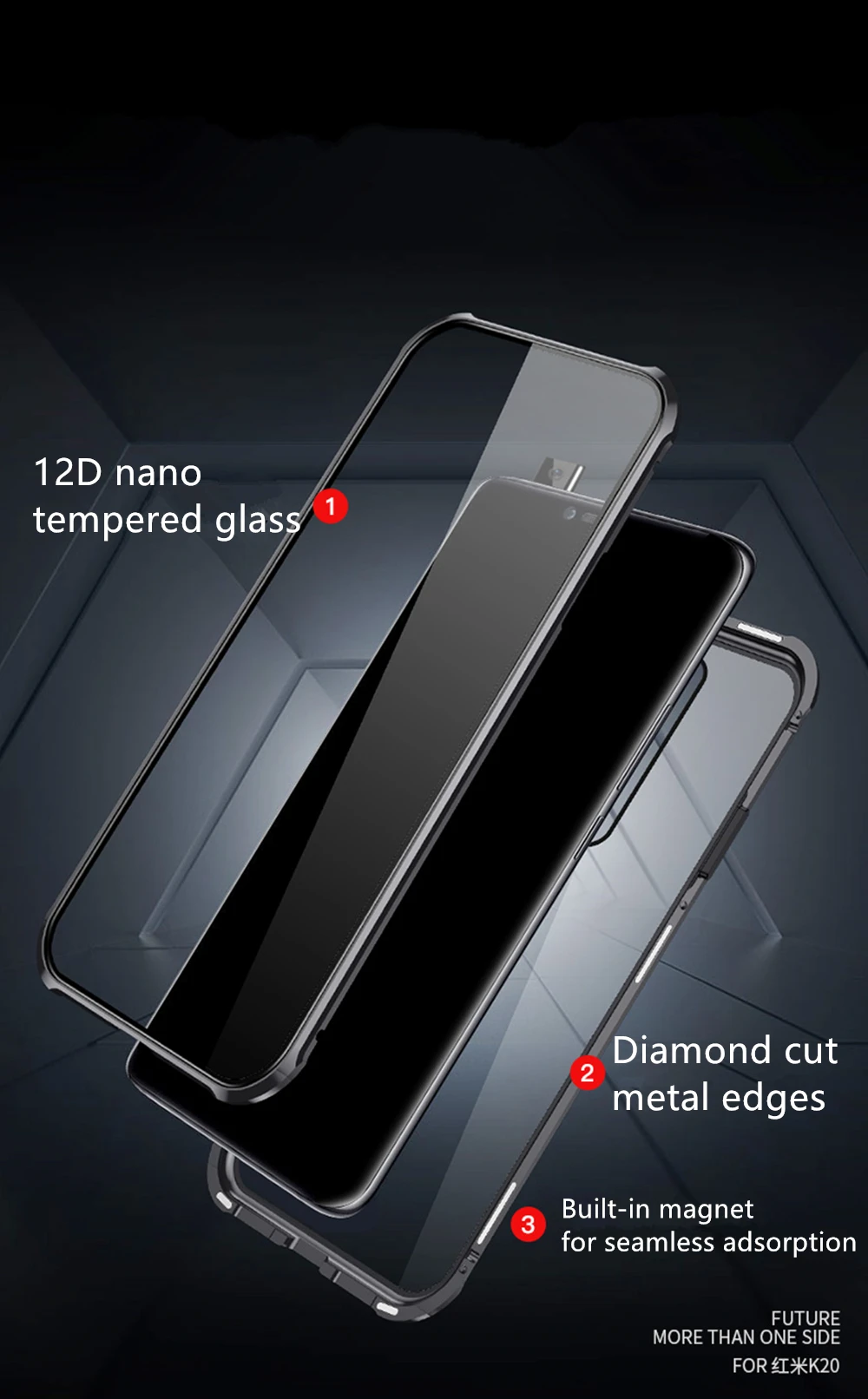Магнитный адсорбционный металлический чехол для телефона Xiaomi 9 9se Redmi K20 Note 7 Pro CC9 A2 6X9 T двусторонний Магнитный чехол из закаленного стекла