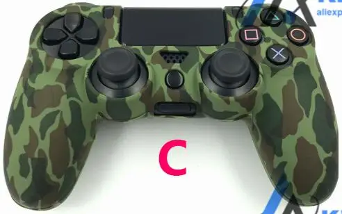 C Силиконовый защитный чехол-накладка для Dualshock 4 Playstation 4 PS4 Pro тонкий контроллер - Цвет: C