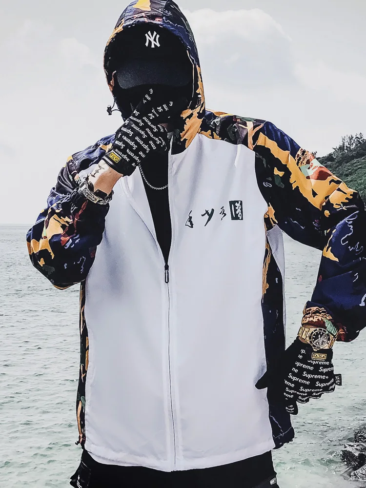 

Camouflage Jacket Men Coats High Street Men Dragon Print Bomber Coat Autumn Windbreaker Summer Harajuku Pilot Flight Jacket