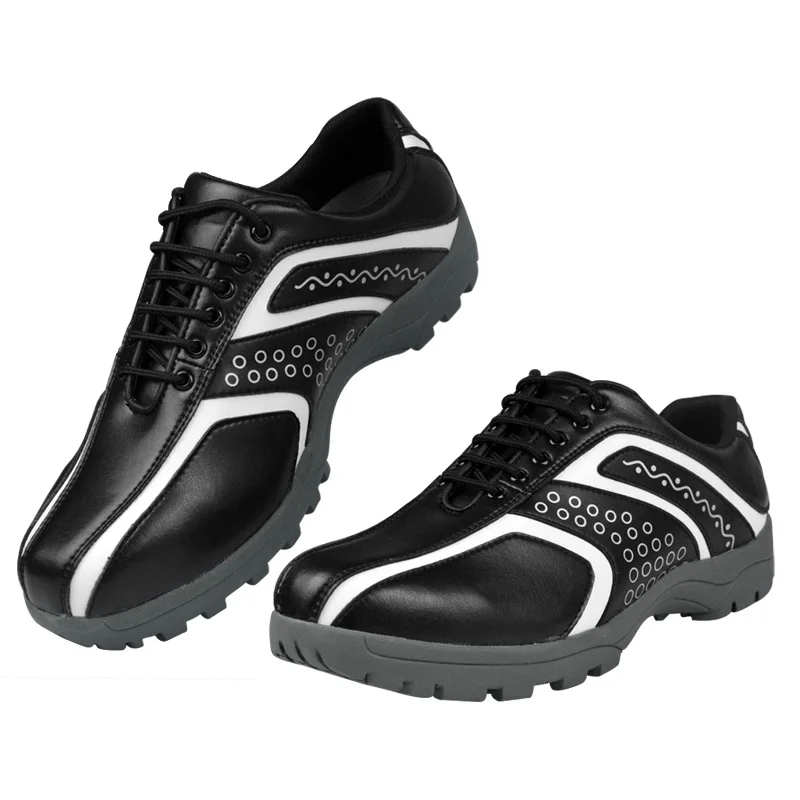 

Professional Golf Shoes for Men Waterproof Lace Up Sport Shoes Rubber Bottom Anti-Slip Shockproof Training Shoes D0605