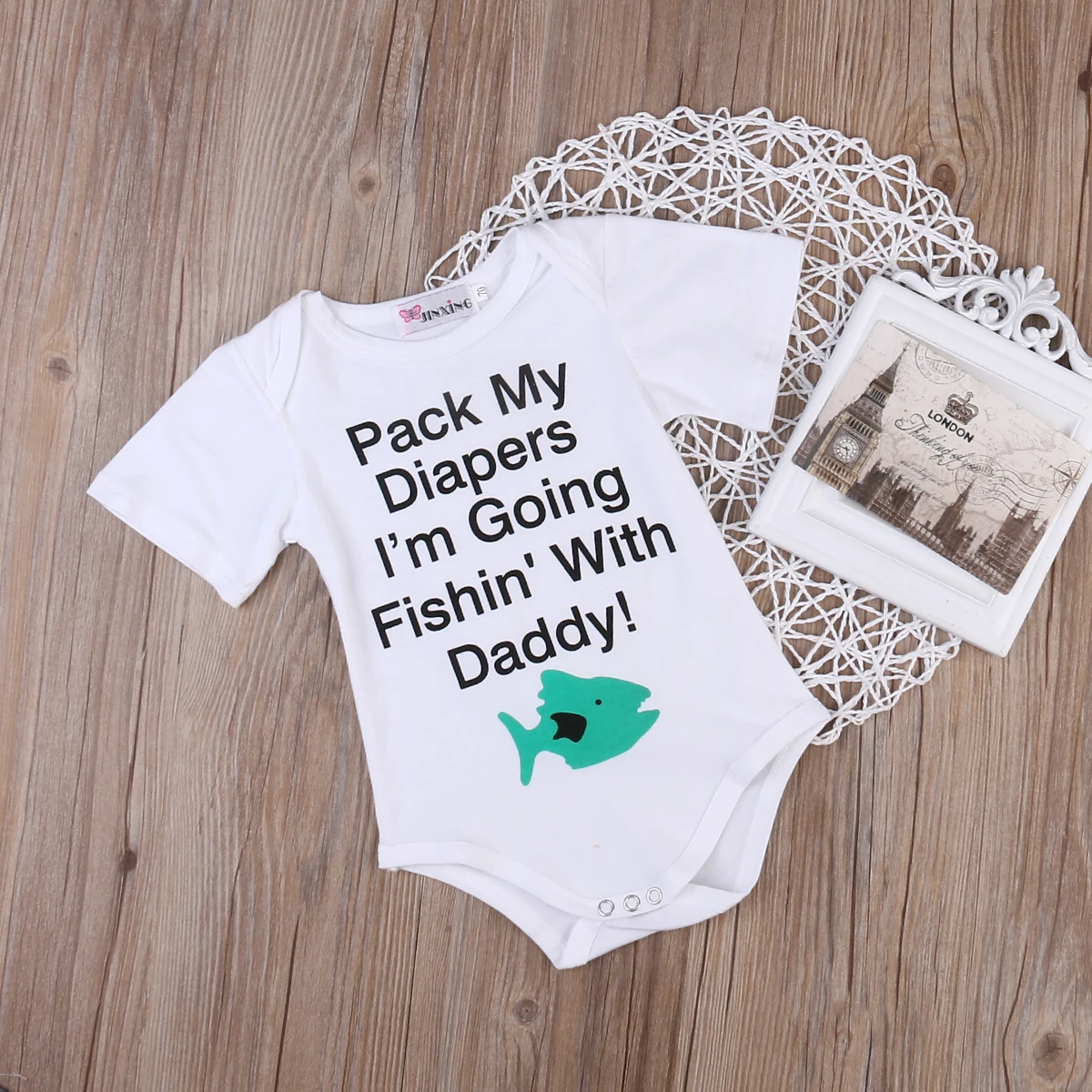 США Новорожденный ребенок рыбалка с папой боди комбинезон наряды Clo|bodysuit newborn|baby