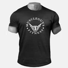 Muscleguysмодные футболки для мужчин; Одежда для бодибилдинга; Хлопковая летняя брендовая футболка; Мужская Повседневная футболка с короткими рукавами; Футболка для тренажерных залов