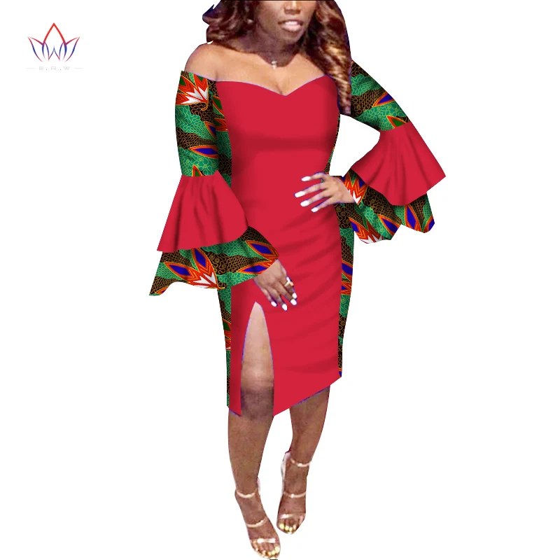 Африканское женское платье Дашики сексуальная одежда облегающие платья карандаш с длинным рукавом и