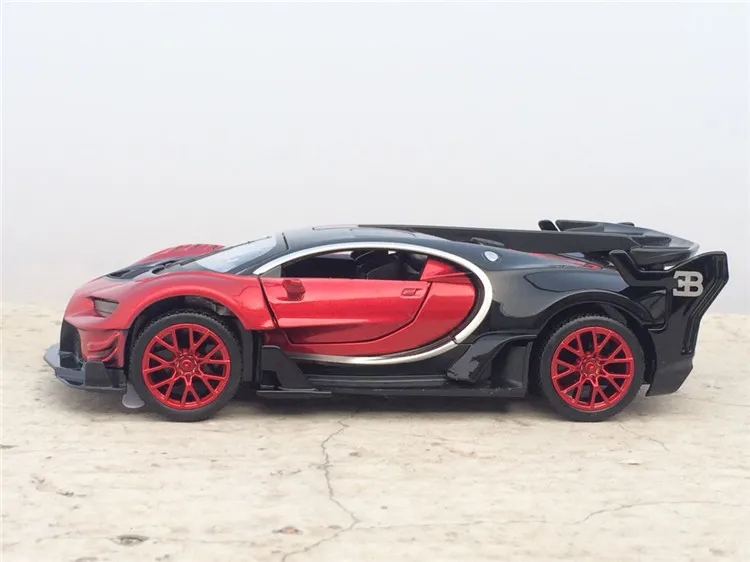 1:32 Масштаб Bugatti Veyron литая под давлением модель автомобиля игрушечный электронный автомобиль с вытягивающимся назад светильник детские игрушки подарок