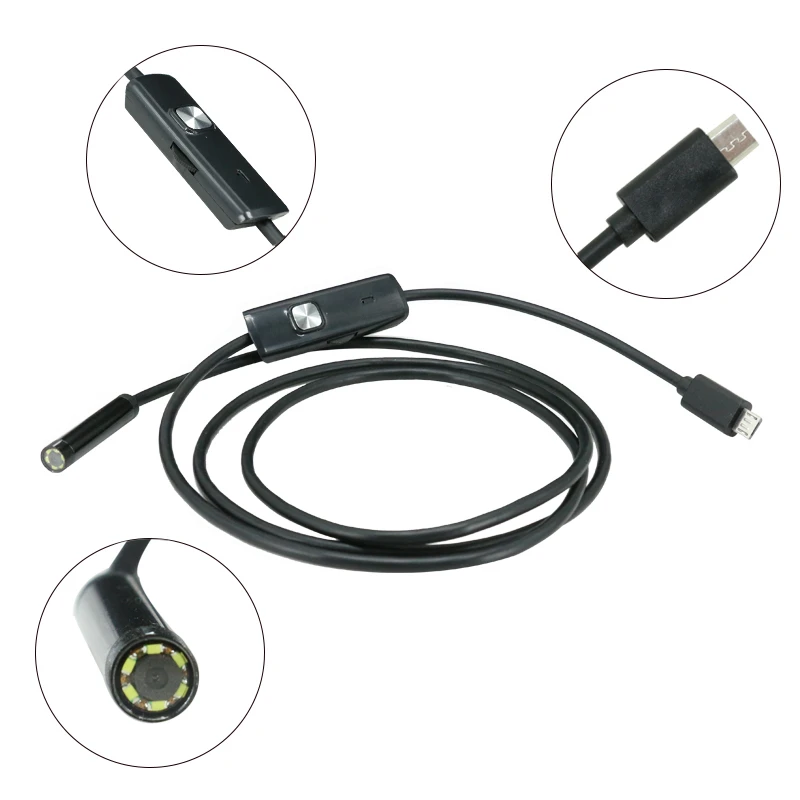 Водонепроницаемый мини эндоскоп для Android бороскоп 7/8 мм с USB кабелем и камерой Wi Fi