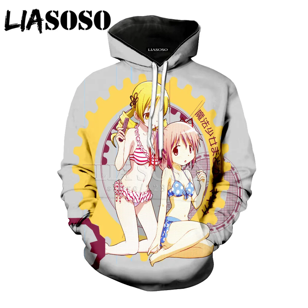 Толстовки с капюшоном LIASOSO Puella Magi Madoka magica 3D принт костюм для косплея Kaname Akemi Homura
