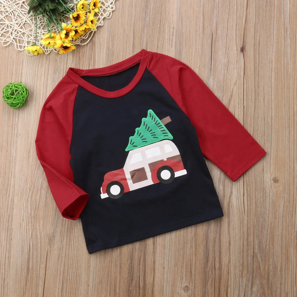 Pudcoco Дети девочек хлопковая Футболка Повседневное с круглым вырезом футболка