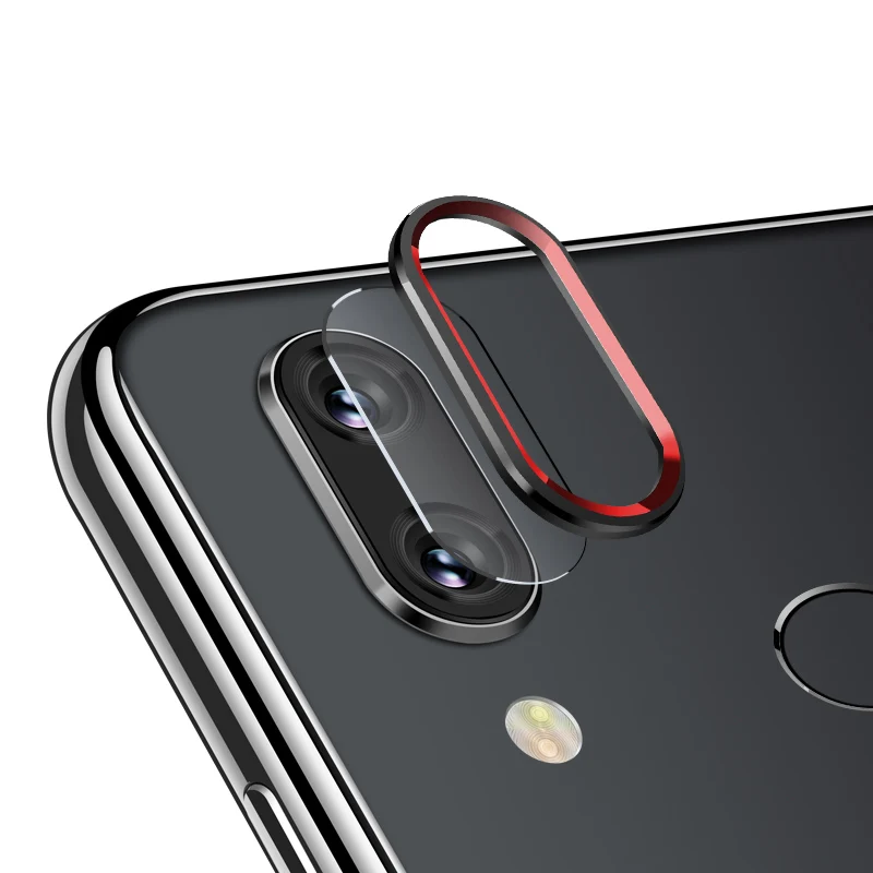 Black Red and Glass For Xiaomi Redmi Note 7 Pro MI9T 7A Case Xiomi Mi 9 SE MI9 9T Pro 8 Lite Cover Tempered Glass Camera Screen Protector Note7 Ring - Цвет: Black Red and Glass