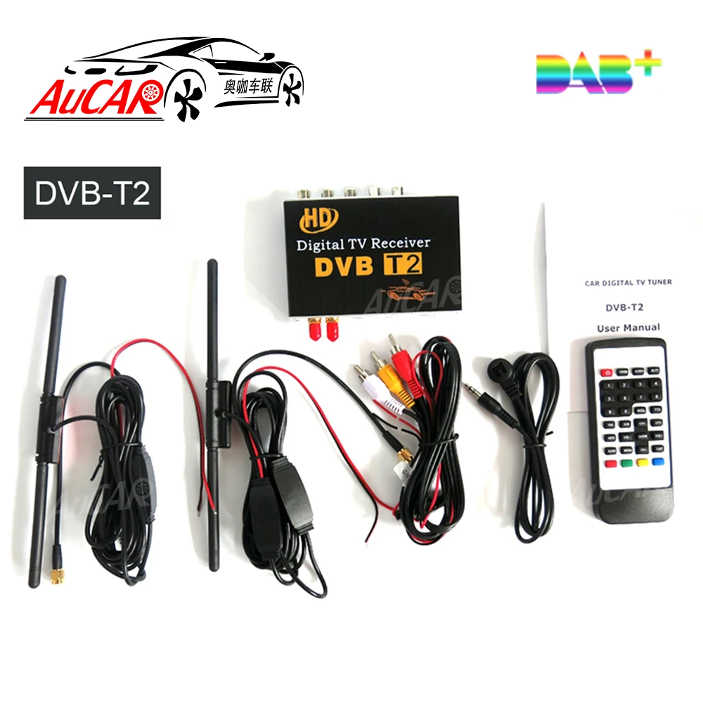 DVB T Автомобильный цифровой ТВ HD MPEG 4 тюнер приемник две антенны 140 200 км/ч Два чипа