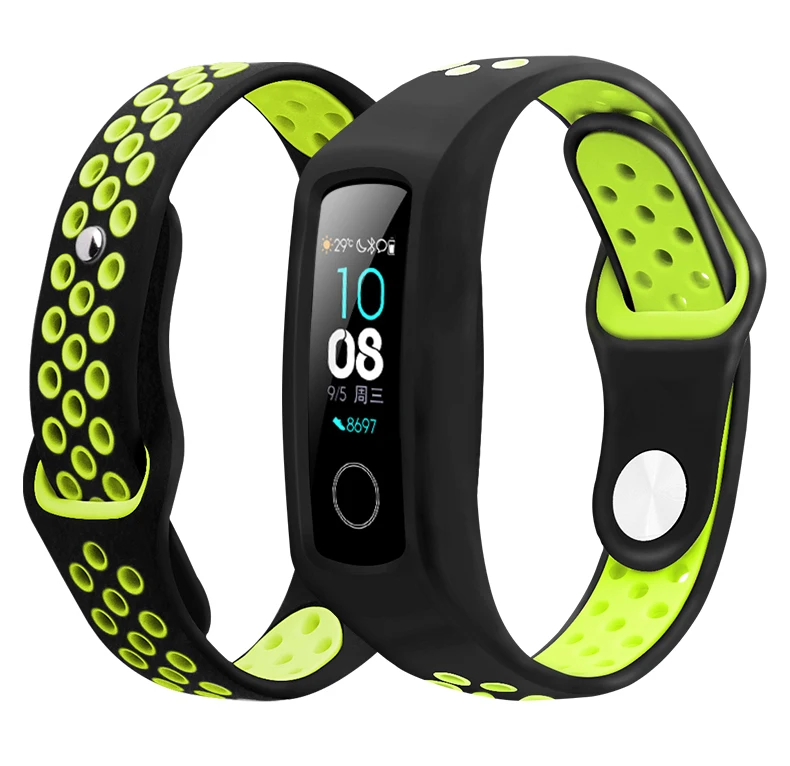 Двухцветный мягкий силиконовый ремешок для honor band 4/honor band 3 спортивный ремешок пористый вентиляционный цветной браслет honor band 4 ремешок