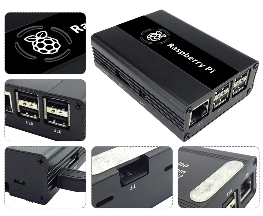 Raspberry Pi 3 2 3B + алюминиевый корпус с вентилятором (черный)|pi 2|pi 3case case |
