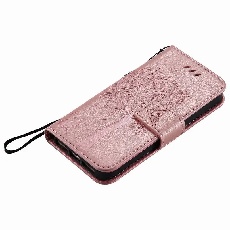 Для Coque iPhone 5S чехол Флип кожаный кошелек держатель для карт чехол для телефона для iPhone 5 чехол 3D кошка дерево телефон сумка для iPhone SE 5 5S