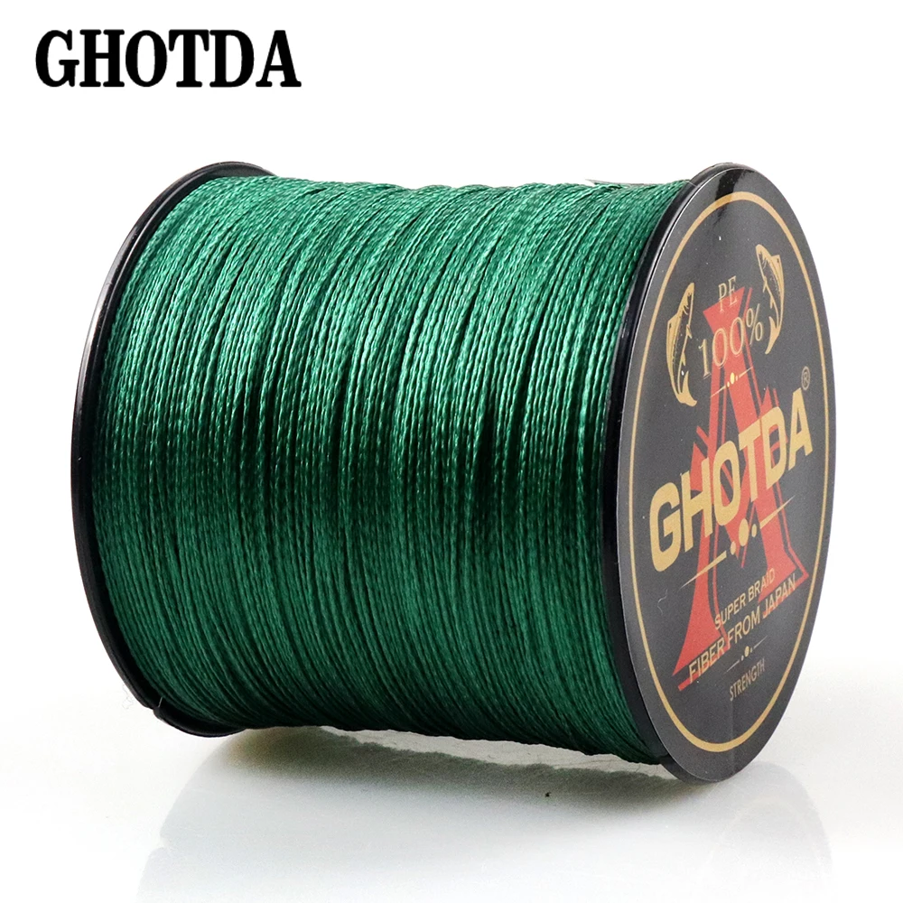 GHOTDA плетеная рыболовная леска 300 м 4 нити 10 120 фунтов мультифиламентная для карпа