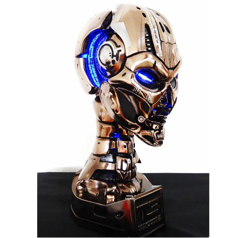 Статуя Terminator Арнольда Шварценеггера светодиодный подсветкой обхват глаз Череп
