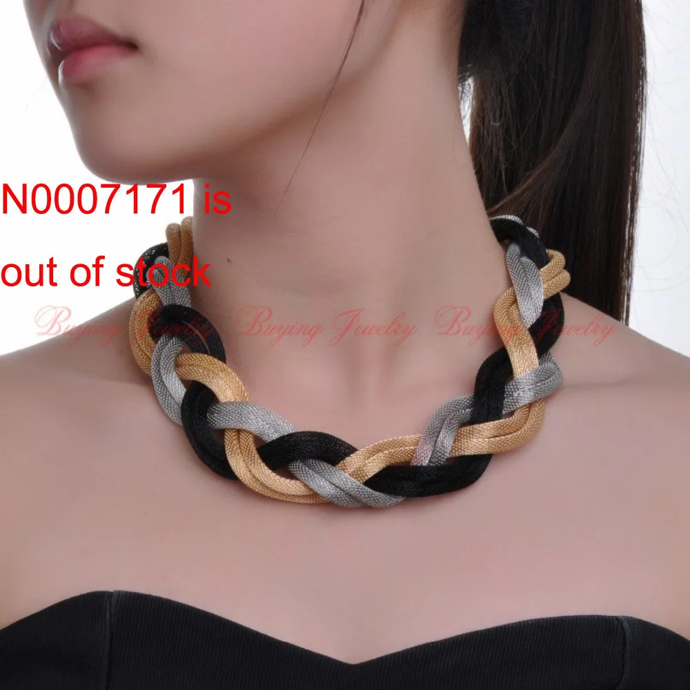 Винтажная женская новая стильная бижутерия Золотая и серебряная C чистая вязаная