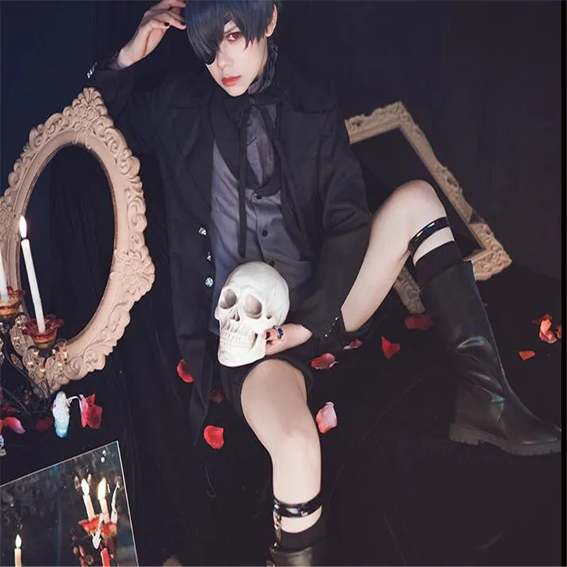 Аниме Черный Дворецкий Косплей Cotumes Ciel Phantomhive Demon Devil черный унисекс косплей наряд
