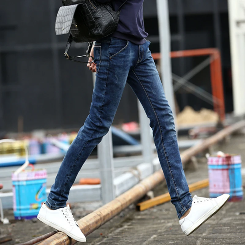 2015 wave of men cultivating new winter men's fashion denim pants feet Korean tidal stretch explosion models size 28-36 | Мужская