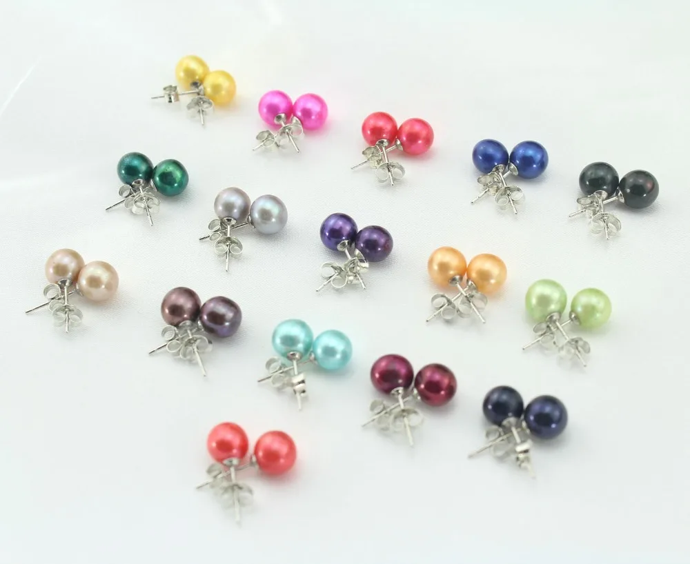 Серьги-гвоздики женские из серебра 2019 пробы с пресноводным жемчугом E11565 925 |