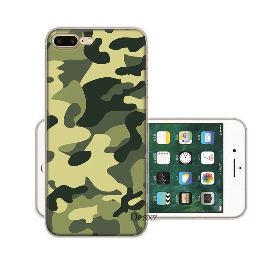 Зеленый армейский камуфляжный чехол для мобильного телефона iPhone 7 8 6 6s Plus 11 Pro X XS Max