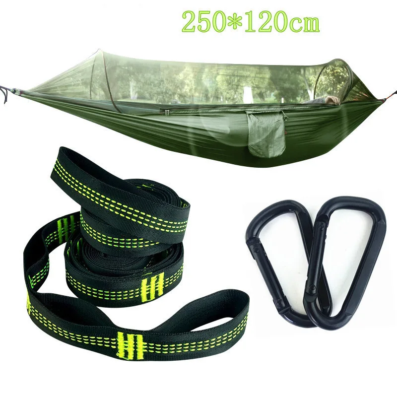 army green Multiuse портативный гамак кемпинг Survivor путешествия универсальный гамак с сетки от комаров вещи мешок unnel форма качели кровать, палатка - Цвет: army green