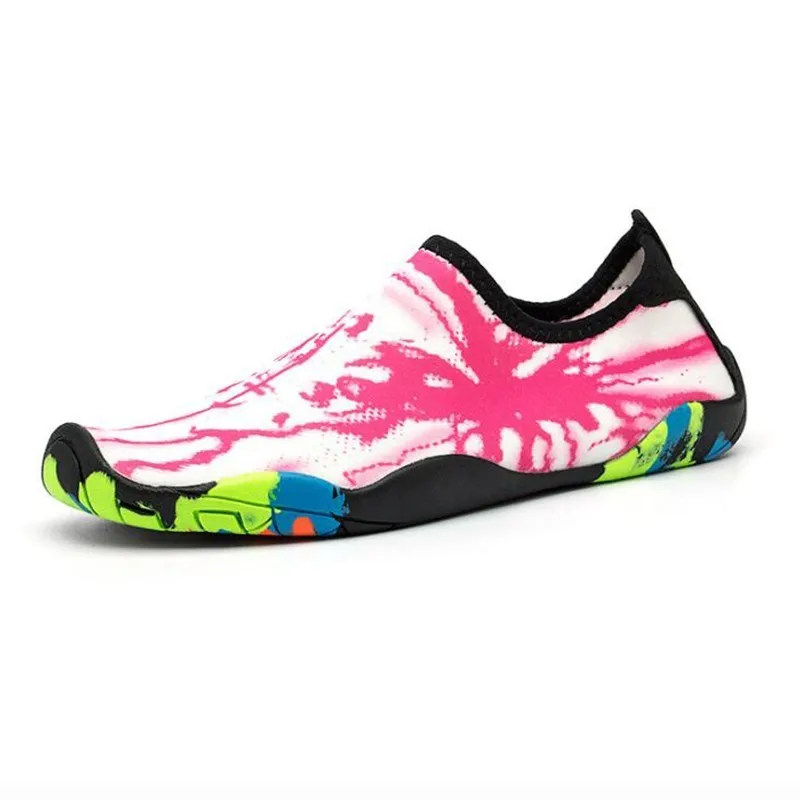 Lightning Pink Мода Любовник акваобувь сникерсы Нескользящая эластичная женская обувь для плавания уличная легкая пляжная обувь мужские дышащие слипоны кроссовки - Цвет: Lightning Pink